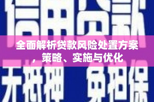招远全面解析贷款风险处置方案，策略、实施与优化